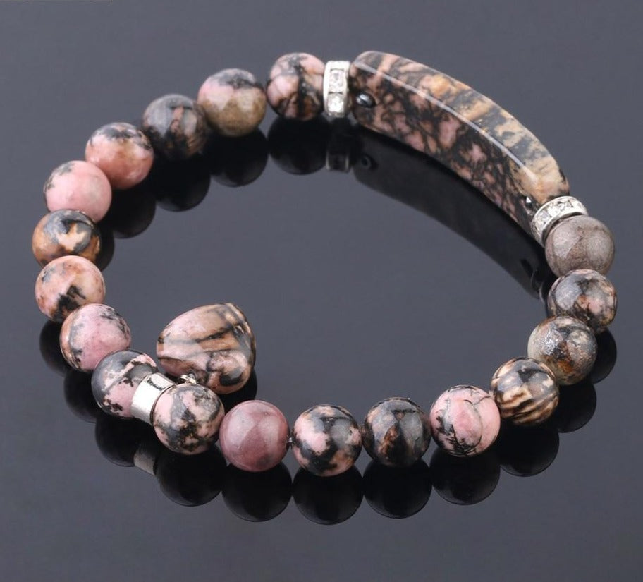 Healing Heart Rhodonite Bracelet