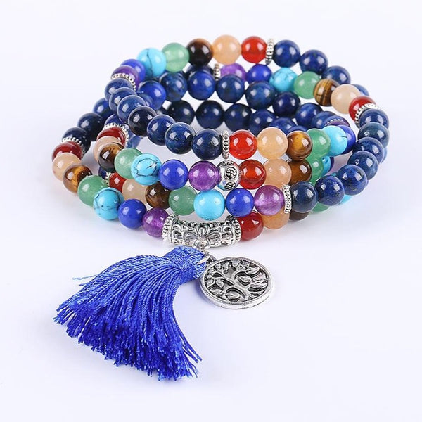 Beaded Rainbow Lapis Lazuli Bracelet